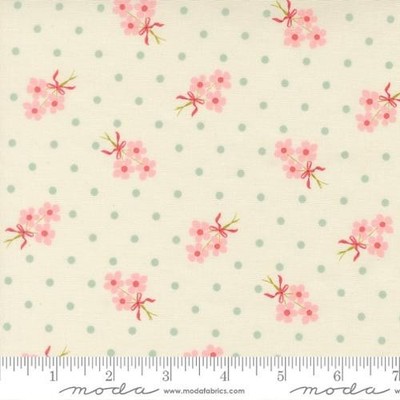 LYDA ROSE Pink Bouquet on Off Wht  Bunny Hill/Moda 3072 111 Sld by 1/2 Yd
