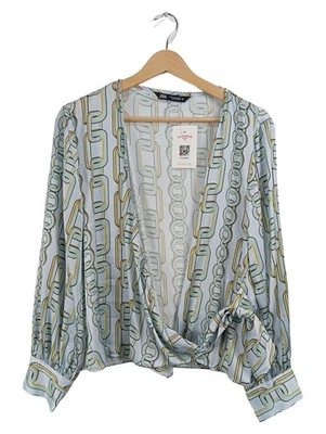 ZARA Chemisier Femme Turquoise Motif Chaînes Élégant (EU 42, INT XL) - Photo 1/3