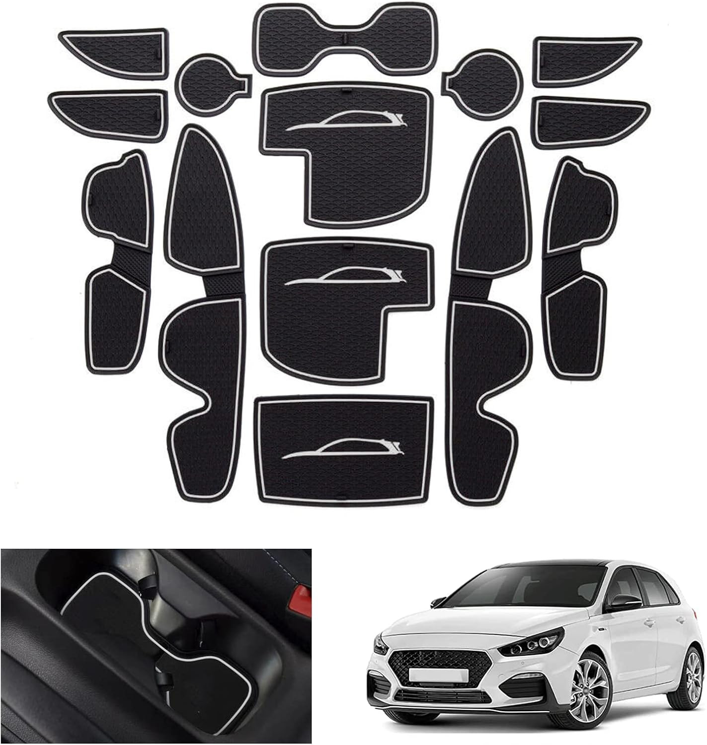 Accessori Interni Hyundai i30 N / N Line: Kit Tappetini Antiscivolo