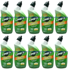 ( 10 ) Lime-x Liquid Toilet Bowl Gel Cleaner, Removes Lime Calcium Rust 16 oz Ea