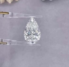 Certified 3 Ct CVD Diamond Pear Shape F Color IF Clarity Lab Grown Gems 6FGP