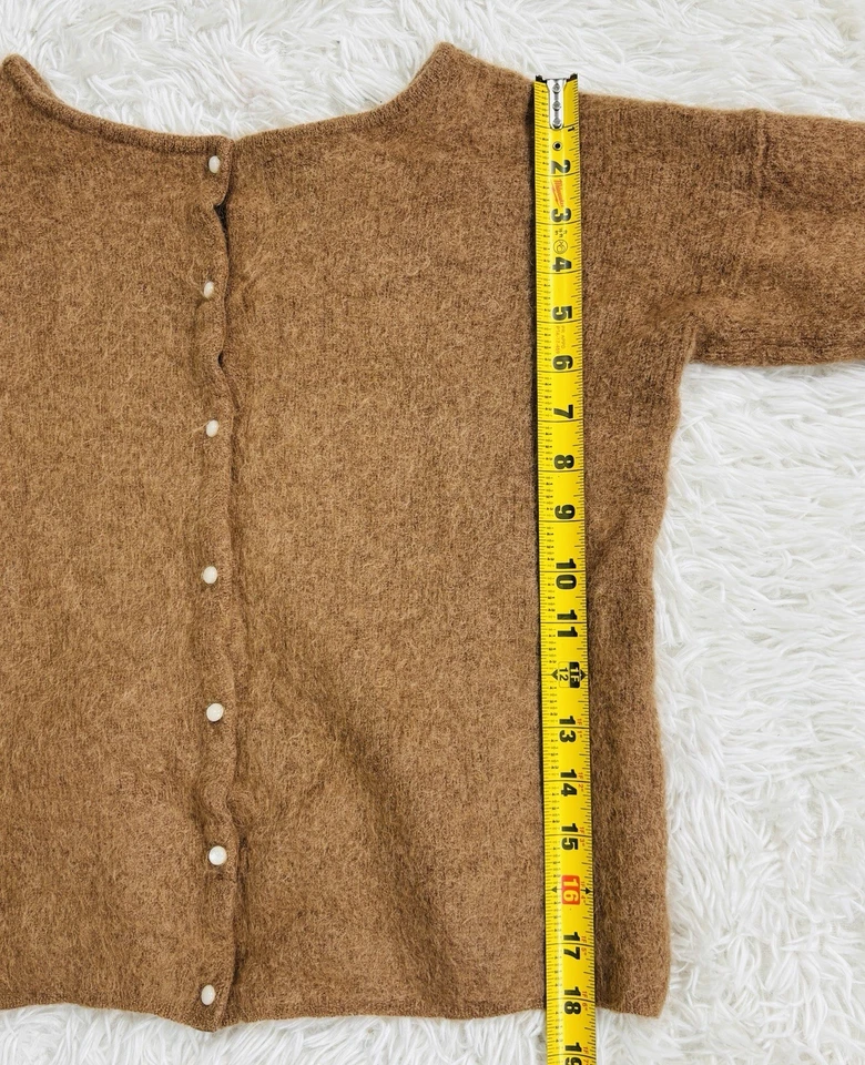 Cárdigan Suéter Mediano La Maille SEZANE Super Kid Mohair Bebé Botón Alpaca Foto 3 de 4