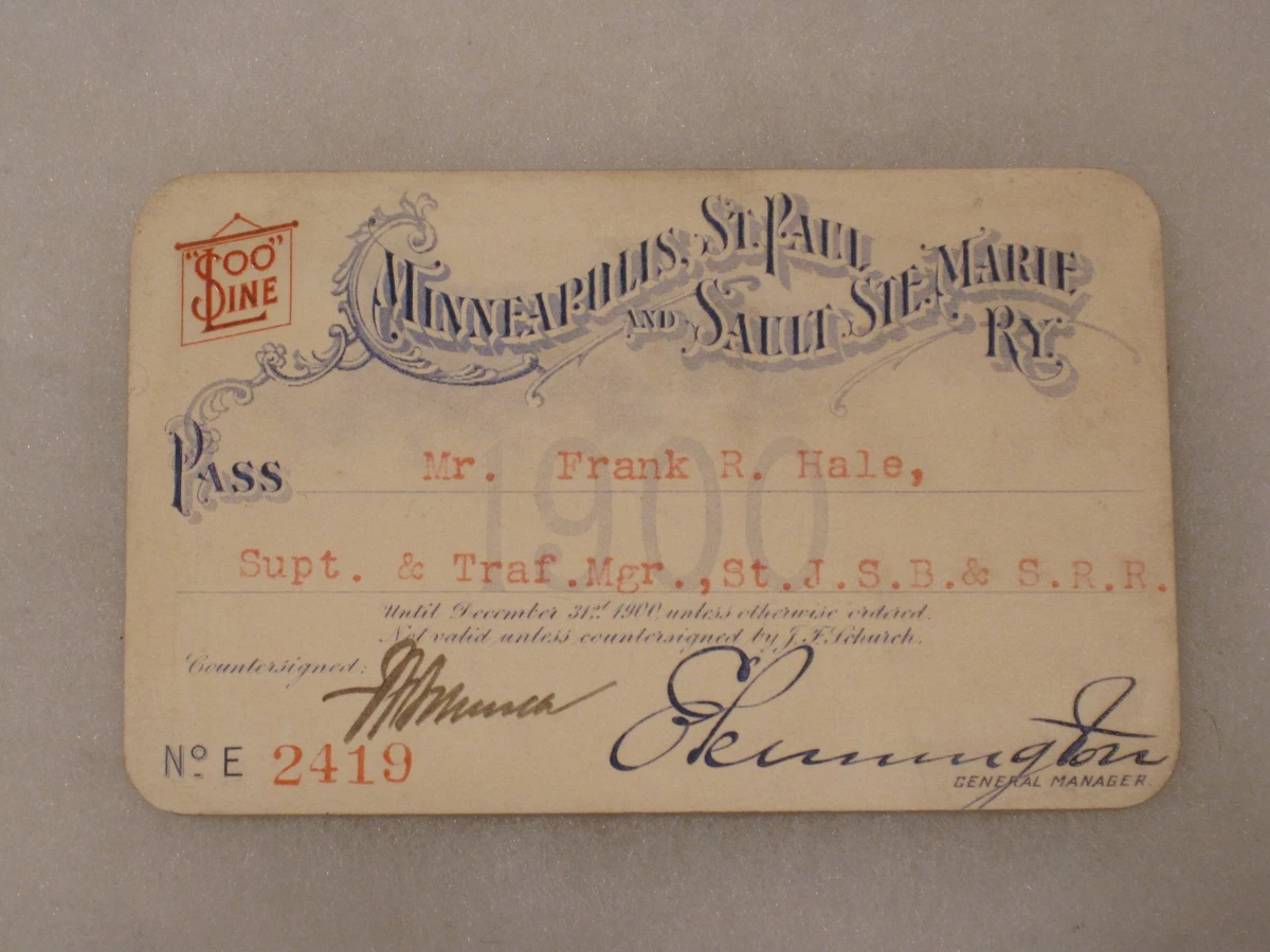 25+ 1900 Year Collectible Railroad Passes & Tickets for sale