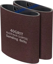12 Packs 8 x 19 inch 40 Grit Cloth Floor Sanding Belts Ideal for Sanding Commerc