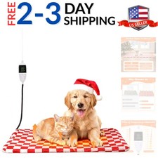 Dog and Cat Heating Pad, 12 Adjustable Temperature  Timer with Chew Resistan...