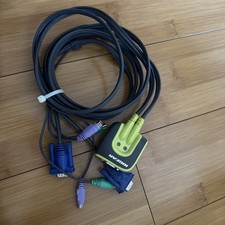 IOGEAR MiniView Micro 2-Port PS/2 KVM Switch with Built-in Cables GCS62