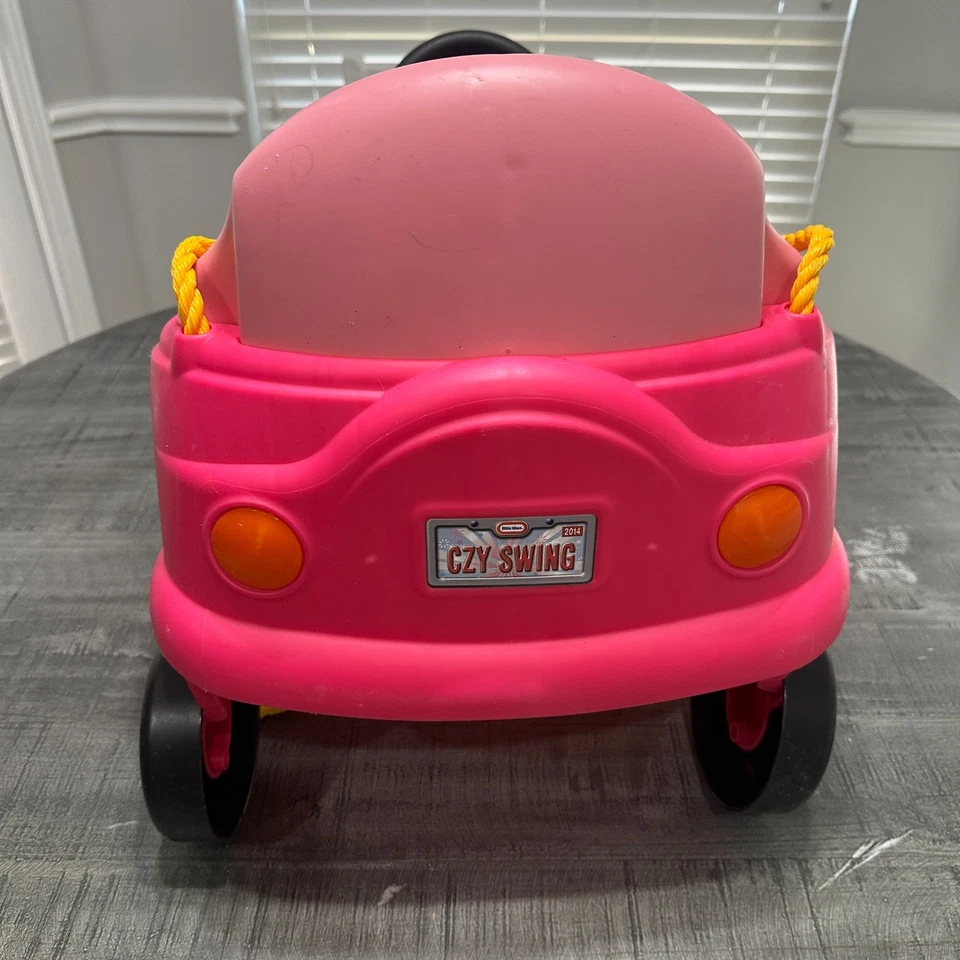 Raro Acogedor Cupé Primer Columpio Rosa Coche Patio Trasero Alto 9-36 Meses Foto 3 de 4