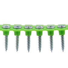 RIKA 3.5 x 25mm Drywall Screw Collated Fine Bugle Head BZP PH2 1000pk Sharp Tip