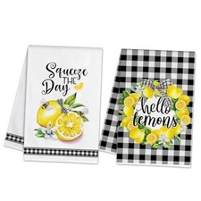 Lemon Kitchen Decor, Lemon Kitchen Towels Gifts Set of 18x28inch Yellow Lemon