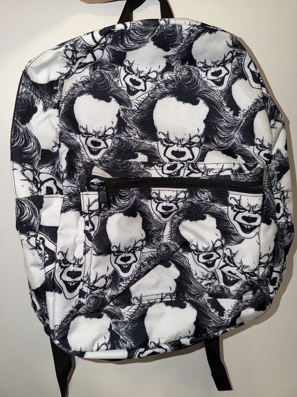 IT Pennywise Clown All-Over Print Black & White Backpack - Original Movie