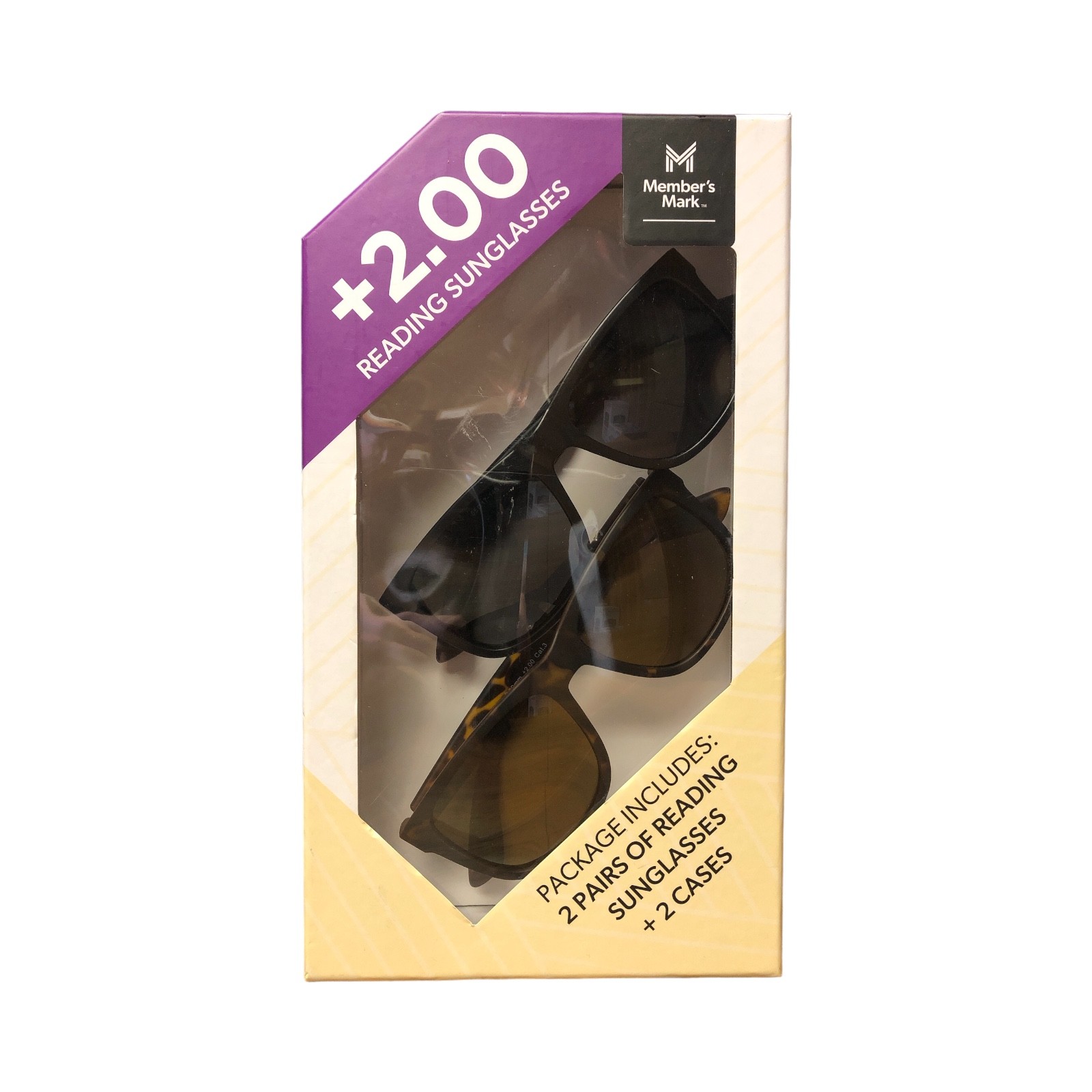 Набор солнцезащитных очков для чтения Members Mark 200 - Включает в себя 2 пары и 2 футляра 3390₽