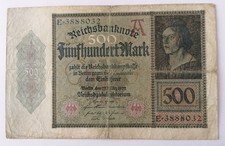 500 Mark 1922 Reichsbanknote German Reich Germany Old Banknote