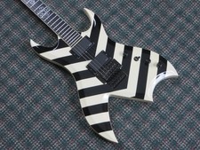 2012 B.C. Rich Jinxx Signature Pro X Bich White/Black Stripes! w/BC Rich case