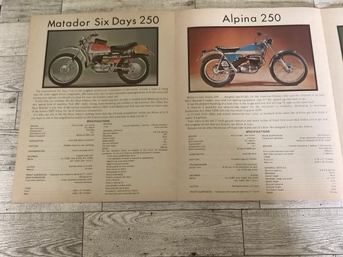 Vintage Original BULTACO ~1972 6 Page Sales Brochure Line Up - Picture 5 of 7