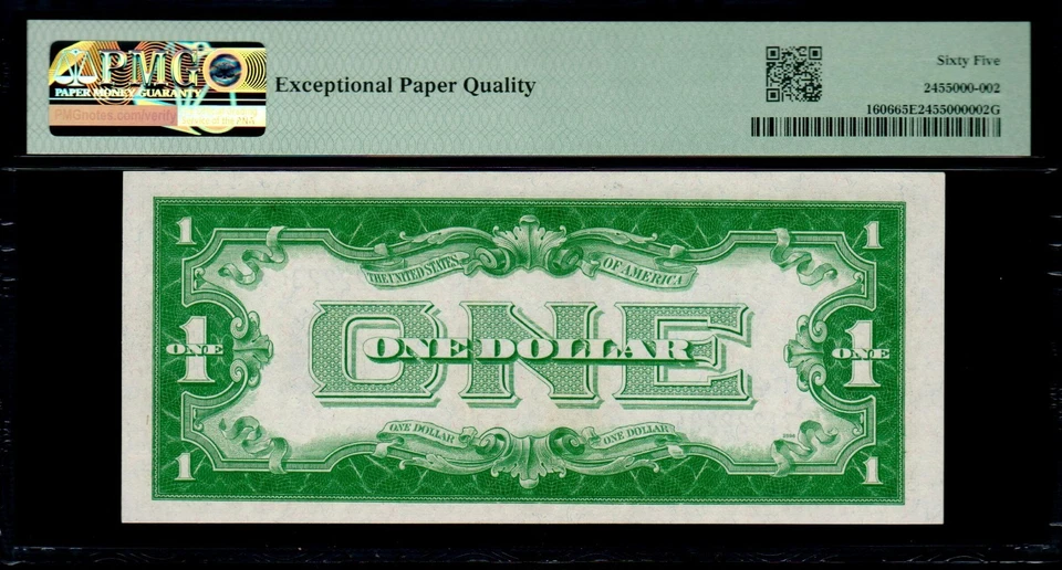 1934 $1 Silver Certificate GA Block PMG 65 EPQ Fr 1606 G71222234A Gem UNC G/A - Image 2 of 2