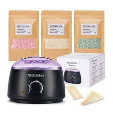 Waxing Kit Hair Removal Set with Wax Warmer Beads and Spatulas 300g