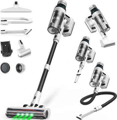 Cordless Vacuum Cleaner, 55Mins Vacuum Cleaners for Home, 15-In-1 Self-Standing