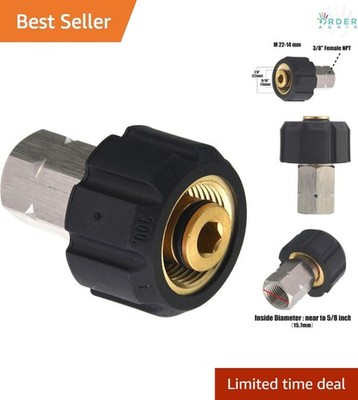 Pressure Washer Adapter M22 Female to 3/8 Inch NPT Fitting Stainless Steel 45...