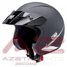 casco aperto omp omologato auto moto pista da corsa rally kart ece in abs nero