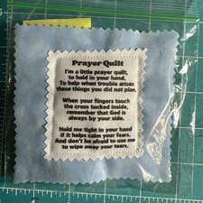 Prayer Quilt with Cross Inside light Blue/red 
