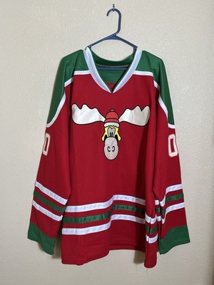 Griswold 00 Hockey Jersey Christmas Vacation SZ 3XL Red & Green Moose Applique