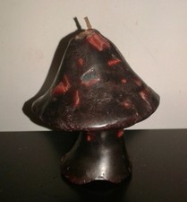 Blacklight Candle VINTAGE Glow Wax Mushroom Halloween Decor Retro Teen Fungi FS