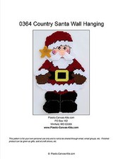 Country Santa Claus Wall Hanging-Christmas-Plastic Canvas Pattern or Kit