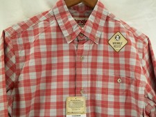 Men's Wrangler Rugged Wear Short Sleeve Plaid Shirt Sz Medium Wrinkle Resist