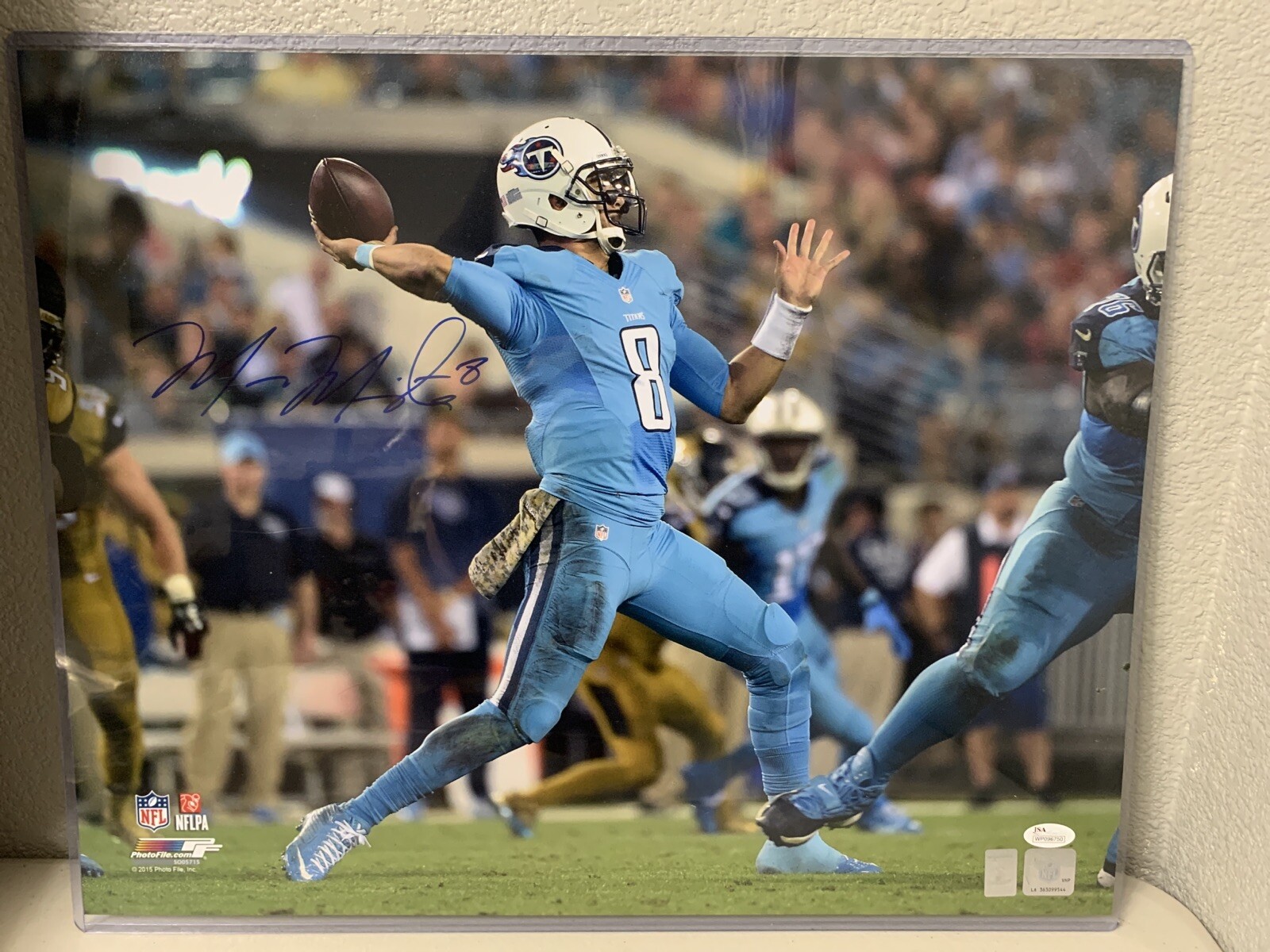 Marcus Mariota Autographed Signed Tennessee Titans 16x20 Photo JSA 