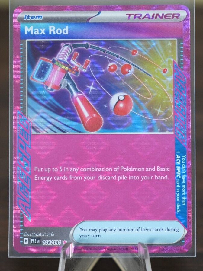 Max Rod 116/131 Ace Spec Prismatic Evolutions Pokemon Card NM