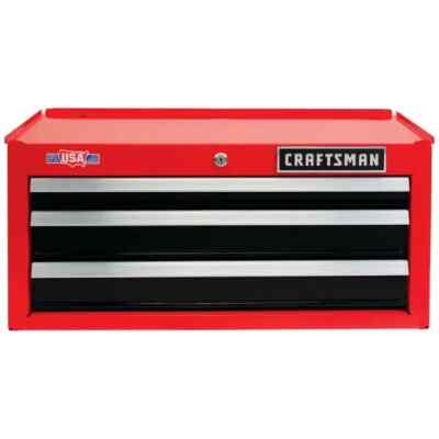 CRAFTSMAN 26 Inch Wide 3-Drawer Steel Tool Chest Box Ball-Bearing Lockable Red