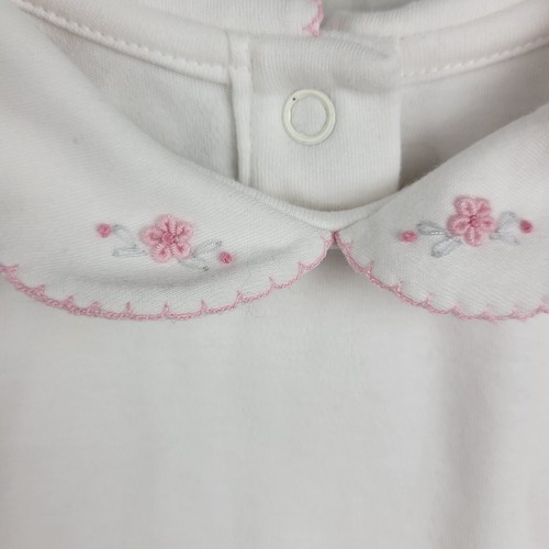 Janie And Jack 3-6 M Bodysuit Top Collar Pink Flowers Detail - Picture 2 of 6