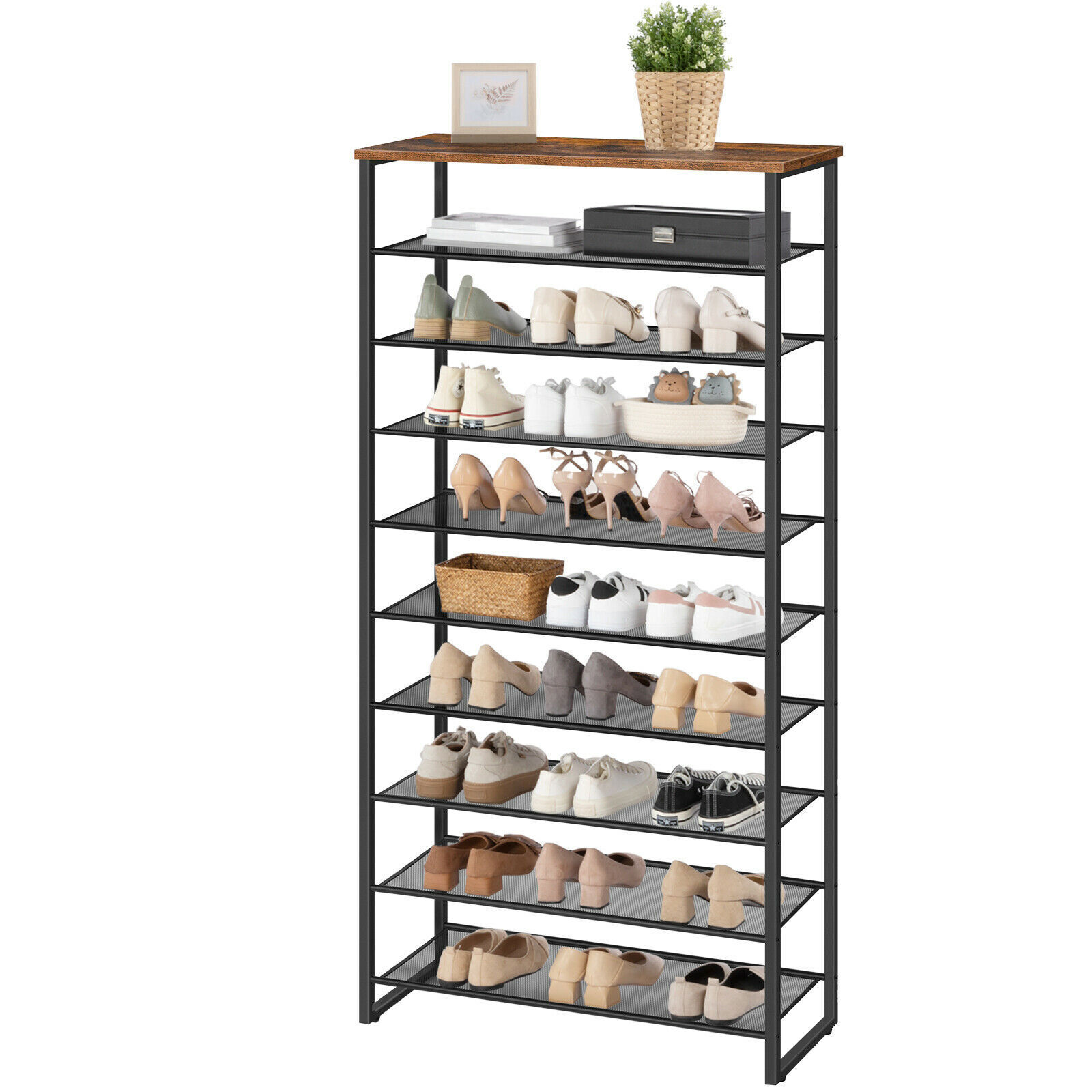 HOOBRO 10Tier Shoe Rack Shoe Organizer Shelf Shoe Storage Unit for 21