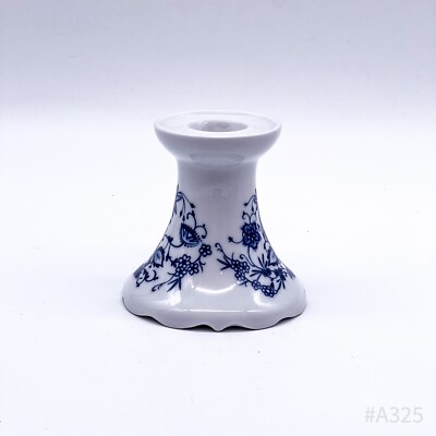 Kahla Triptis Porcelain Candle Holder Onion Pattern Made in GDR Blue & White | 8cm