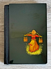 Original pintado a mano URSS lacado ruso cuaderno libreta de direcciones/teléfono Fedoskino