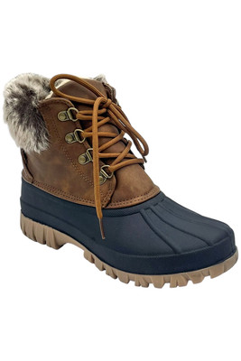 Lamo Lined Lace-Up Winter Boots Brielle Chestnut