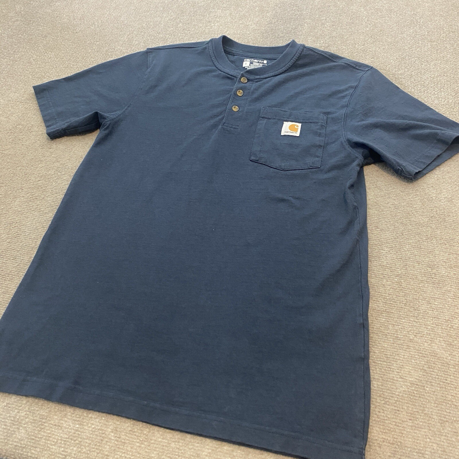 Carhartt Shirt Men's Small Blue Short Sleeve K84 NVY Pocket Grunge Streetwear