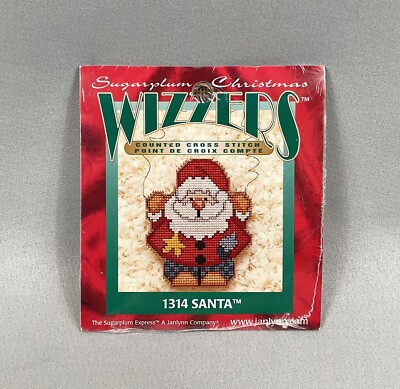 Wizzers Sugarplum Christmas Counted Cross Stitch Kit 1314 Santa New