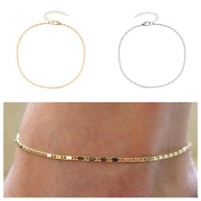 UK Women Ankle Bracelet 925 Plated Silver Anklet Foot Chain Boho Beach Fashion