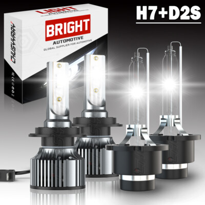 For Mercedes-Benz C230 2002-2007 4X H7+D2S HID LED Faros Alta / Baja Bombillas