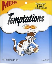 Temptations Indoor Care Chicken Flavor Crunchy and Soft Cat Treats 4.9 oz Pouch