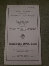 1957 JEAN ERNEST SAVARD MONTREAL CANADIENS OWNER PRESS BIO PHOTO NHL HOCKEY AHL