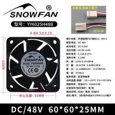 SNOWFAN YY6025H48B DC48V 0.15A 6025 6CM Double Ball Industrial Cooling Fan
