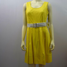 CALVIN KLEIN DAISY  BELTED  FIT & FLAREDRESS SIZE 6  NEW WITH TAG