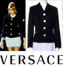 Gianni Versace Vintage 1995 Crystal Tweed Jacket 40 42 2 4 6 Coat Shirt Top S M