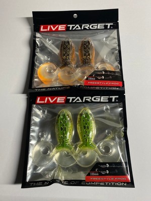 4'' Topwater Frogs by Live Target, Fire Tip Orange-Green/Yellow NIP