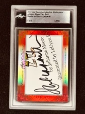 Julianne Moore Tara Reid 2017 Leaf Masterpiece Cut Signature signed card 1/1 JSA