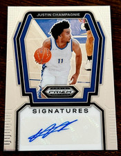 JUSTIN CHAMPAGNIE 2024 PANINI PRIZM SILVER AUTOGRAPH WASHINGTON WIZARDS