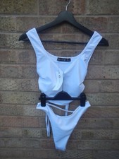 I SAW IT FIRST WHITE BIKINI , RUCHED SIDES SIZE 8 NEW