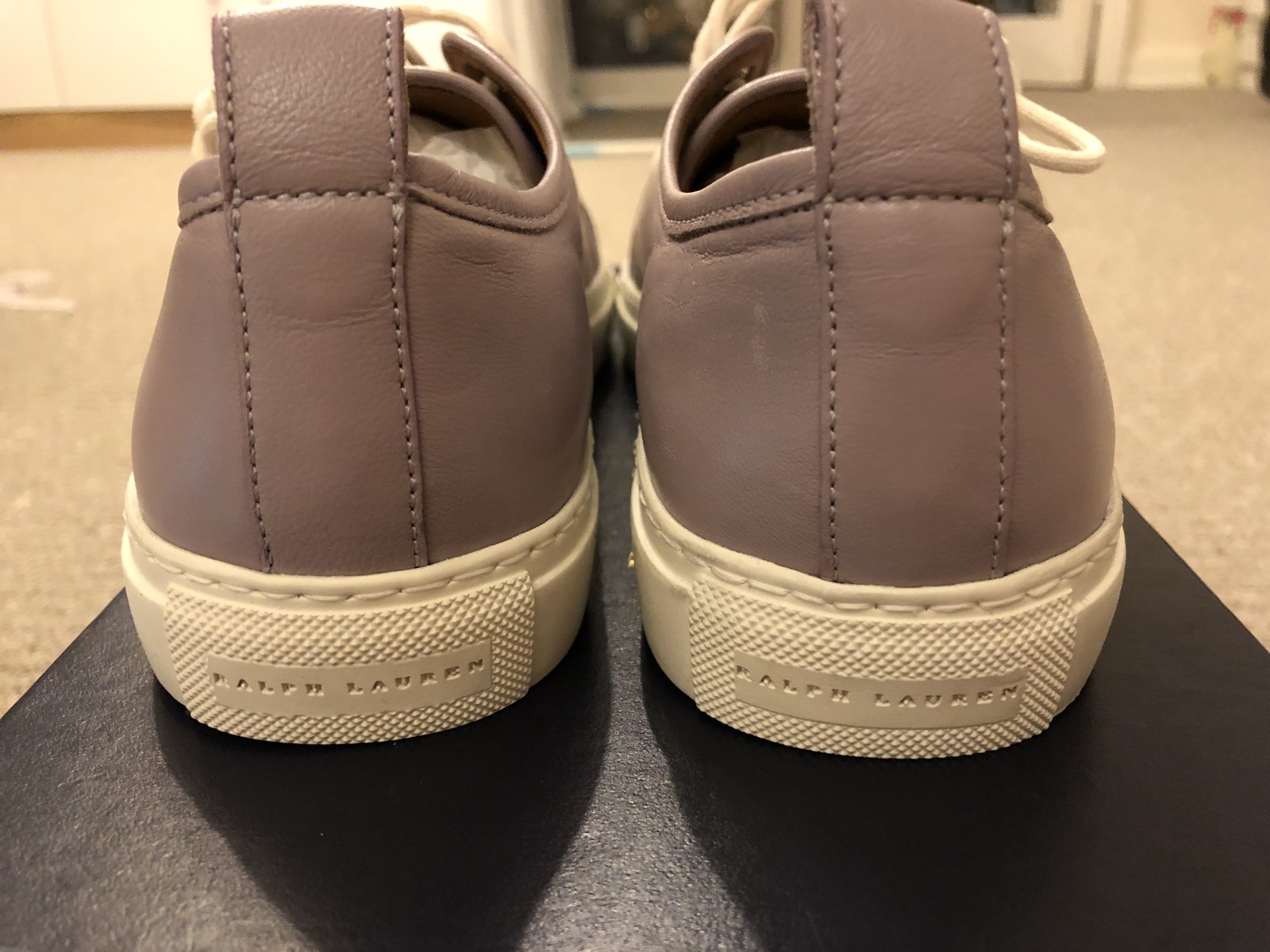 Authentic Ralph Lauren Leather Sneakers Purple Label Collection 37B RRP £395 NEW image 3